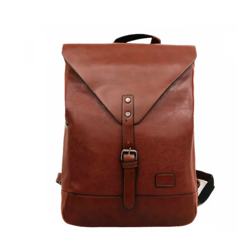 

Vintage Men Backpacks Travel/School/Computer/laptop/mochila Back Bags Male Hasp PU Leather Backpack 2020 Man Bag