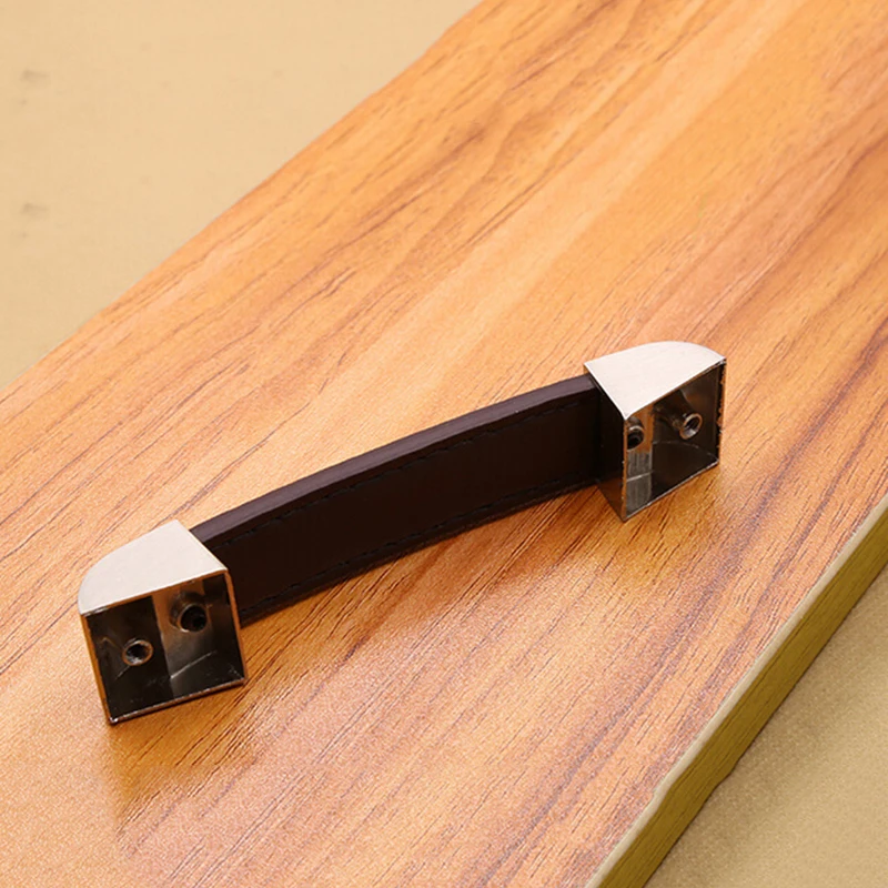 2 шт. шкаф мебель комод дверные ручки кожаная круглая ручка для ящика шкафа тянет