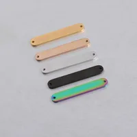 Long Connector Bar Charm Strip Stainless Steel Pendant for bracelet/necklace jewelry making 20pcs 6*35mm Mirror polished