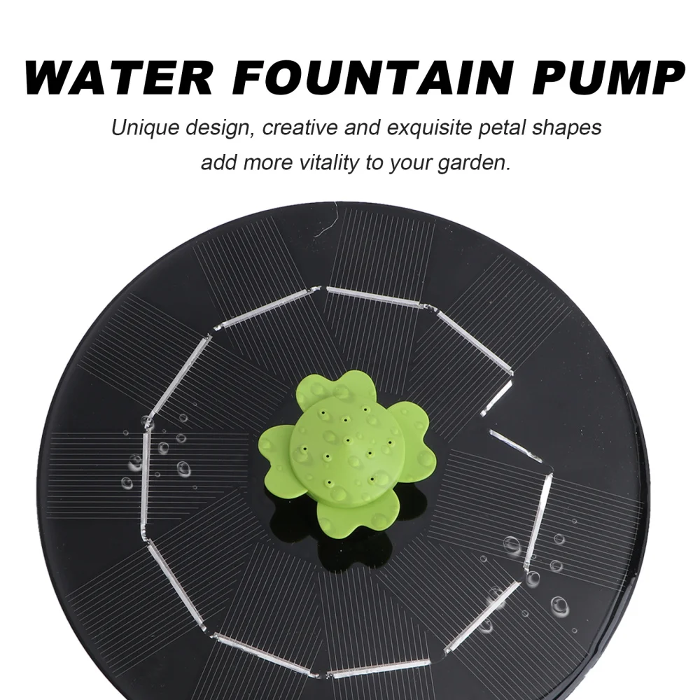 

1 Set Petal Solar Fountain Flower-shaped Spray Head Bird Bath Fountain (Black)
