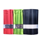 100 шт.лот 12x20 см (4,72x7,87 дюйма) матовая полиэтиленовая фольга, пластиковая оконная застежка-молния, самозакрывающийся пакет, сушеные продукты питания, зерна злаков, многоразовая упаковка