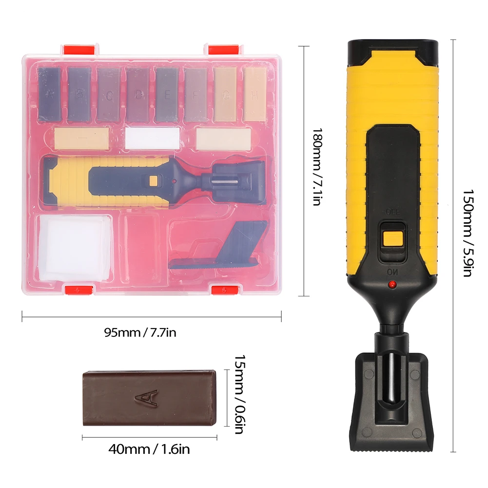 

Floor Scratch Repair Tools Laminate Repairing Kit Wax System Floor Worktop Sturdy Casing Chips Scratches Mending Tool Set