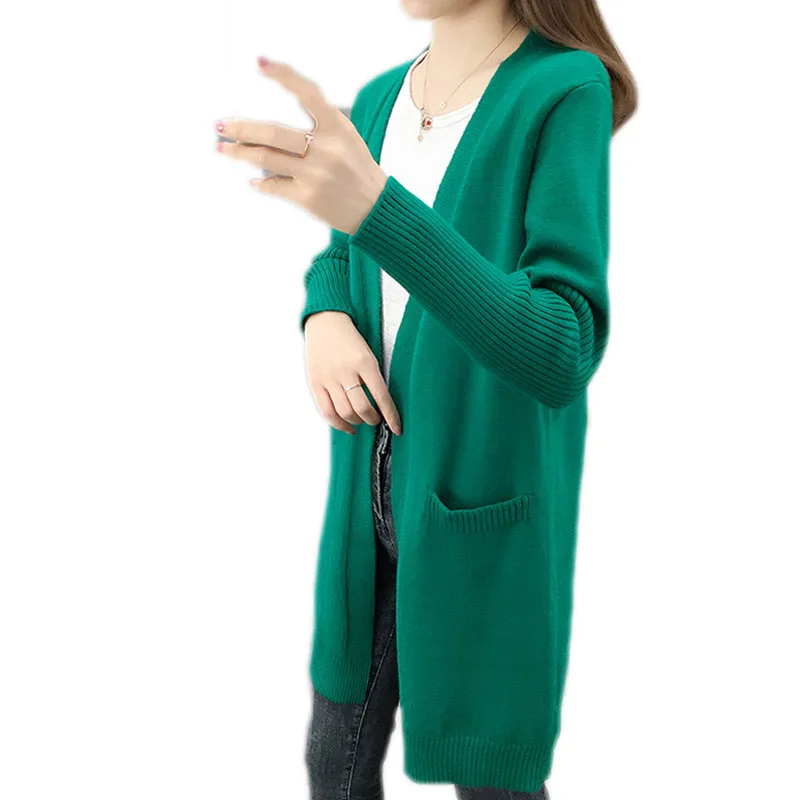 OHRYIYIE Women Long Cardigan Female 2019 Autumn Winter Sweater Sleeve Knitted Cardigans For Coat jumper WS124 |