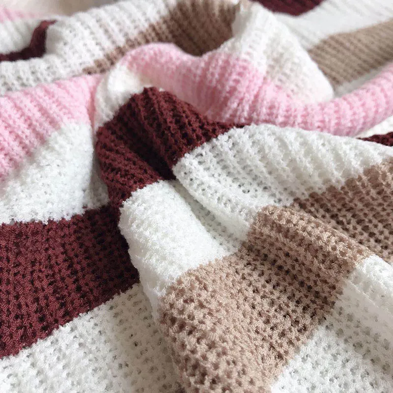 

Fahion Knitted Striped Sweater Women O-neck Autumn Winter Loose Flare Sleeve Pullovers Sweater Top 2020 New