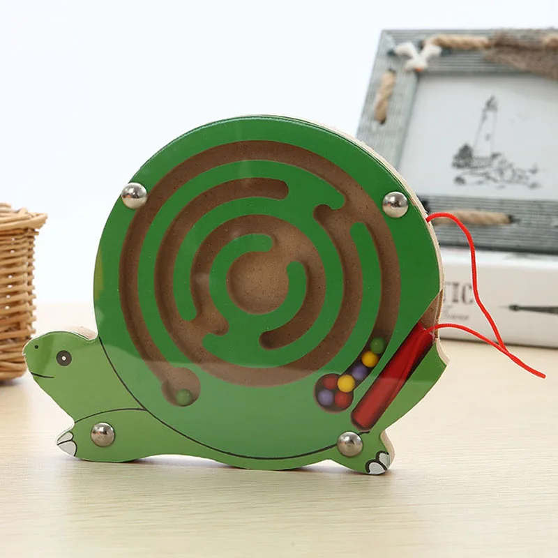 Симпатичная мультяшная игрушка в виде животного деревянный магнитный трек