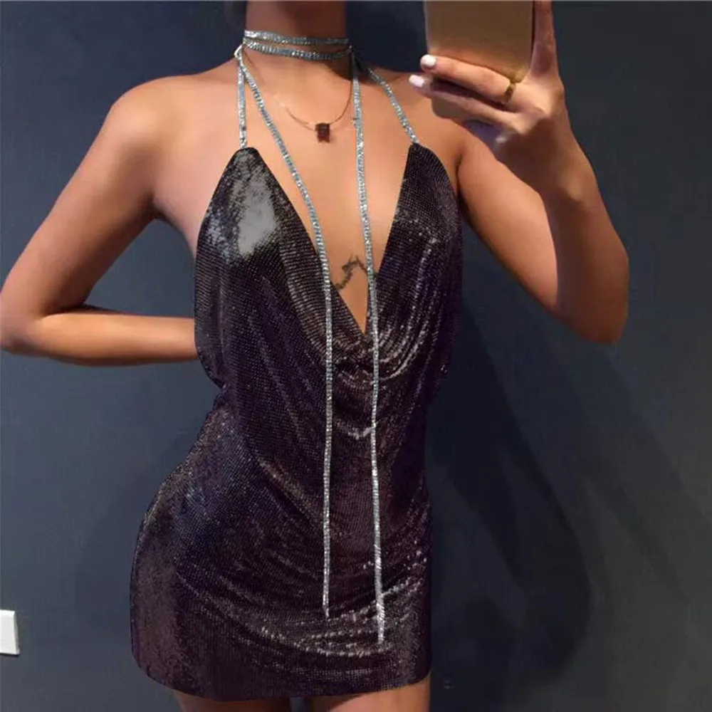 Цепочка-чокер Женская Длинная с кристаллами, 75 дюймов