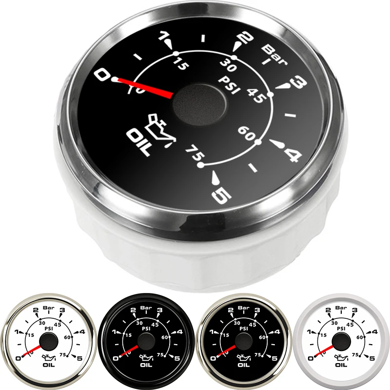 52 мм топливный пресс ure Манометр 0 ~ 5 бар ЖК водонепроницаемый Масляный Пресс метр
