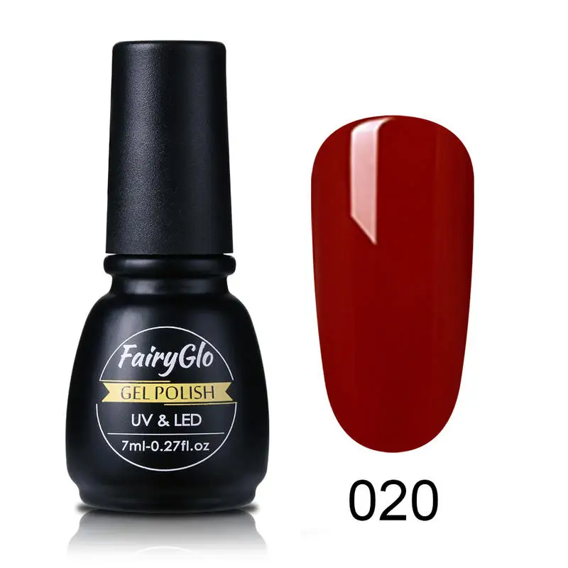 

FairyGlo 7ml Soak Off Gel Nail Polish Pure Color Gel Polish Vernis Semi Permanent Enamel Lacquer Nail Art Varnish GelLak Polish