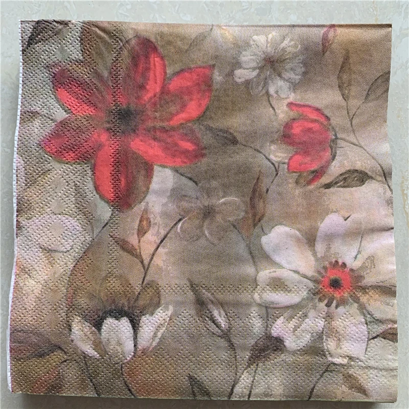 Декупаж Свадьба винтажная салфетка бумага элегантная ткань цветок розовый