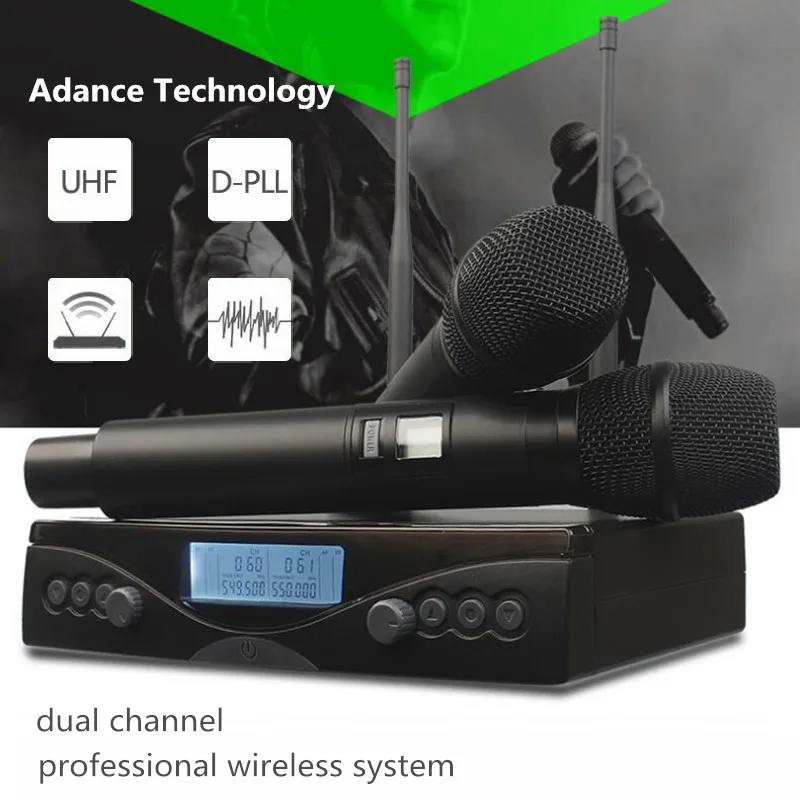 Finlemho UHF Wireless Microphone Home Karaoke Studio Recording Professional Dynamic Vocal System For Singging Conference Set | Электроника