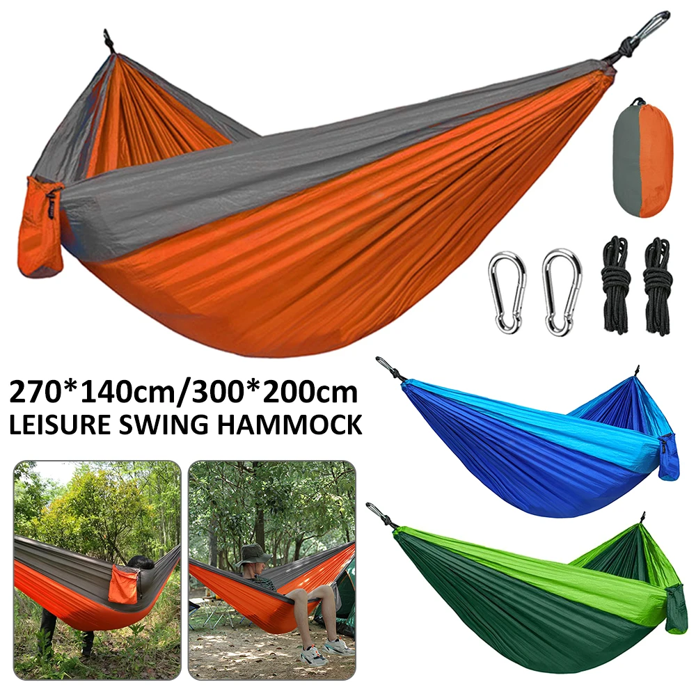 

Outdoor Camping Hammock Portable Garden Hammock Sports Home Travel Swing Canvas Stripe Hang Bed Hammock Double Single People