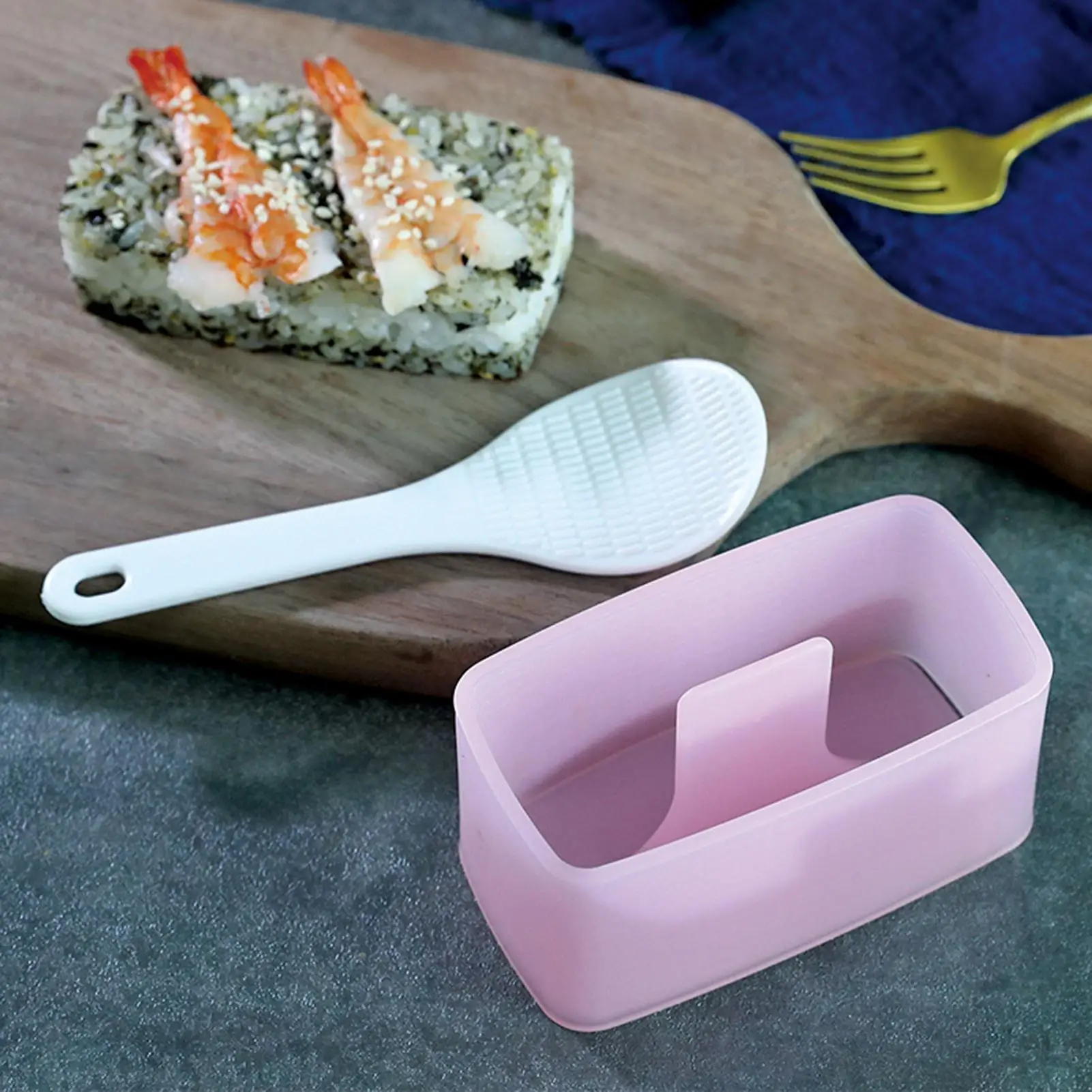 

Rectangular Onigiri Rice Mold with Spoon Food Press Sushi Maker Kitchen Tools