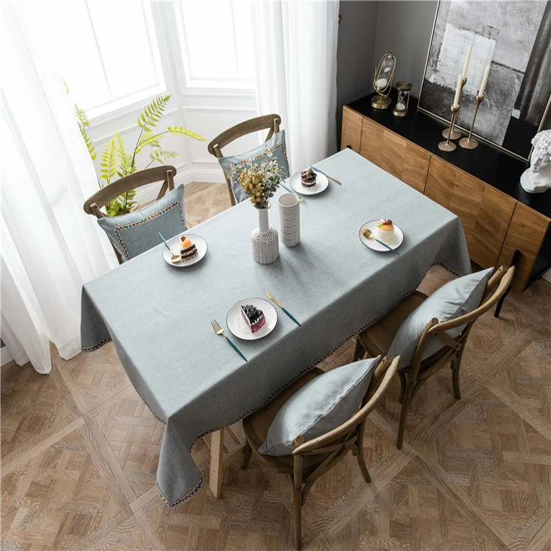 

Водонепроницаемая однотонная скатерть, тканевый кружевной чехол для стола для отеля и пикника, украшение для обеденного стола