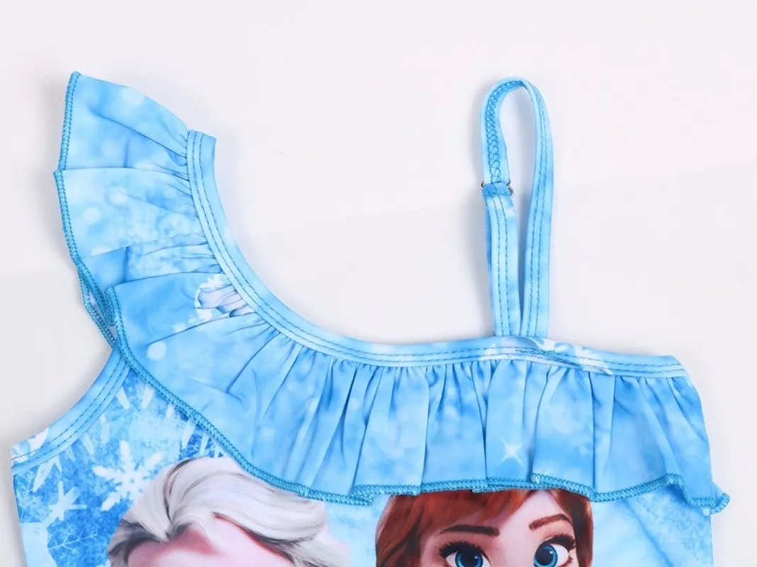 Цельный купальник для маленьких детей девочек с изображением Эльзы Анны и