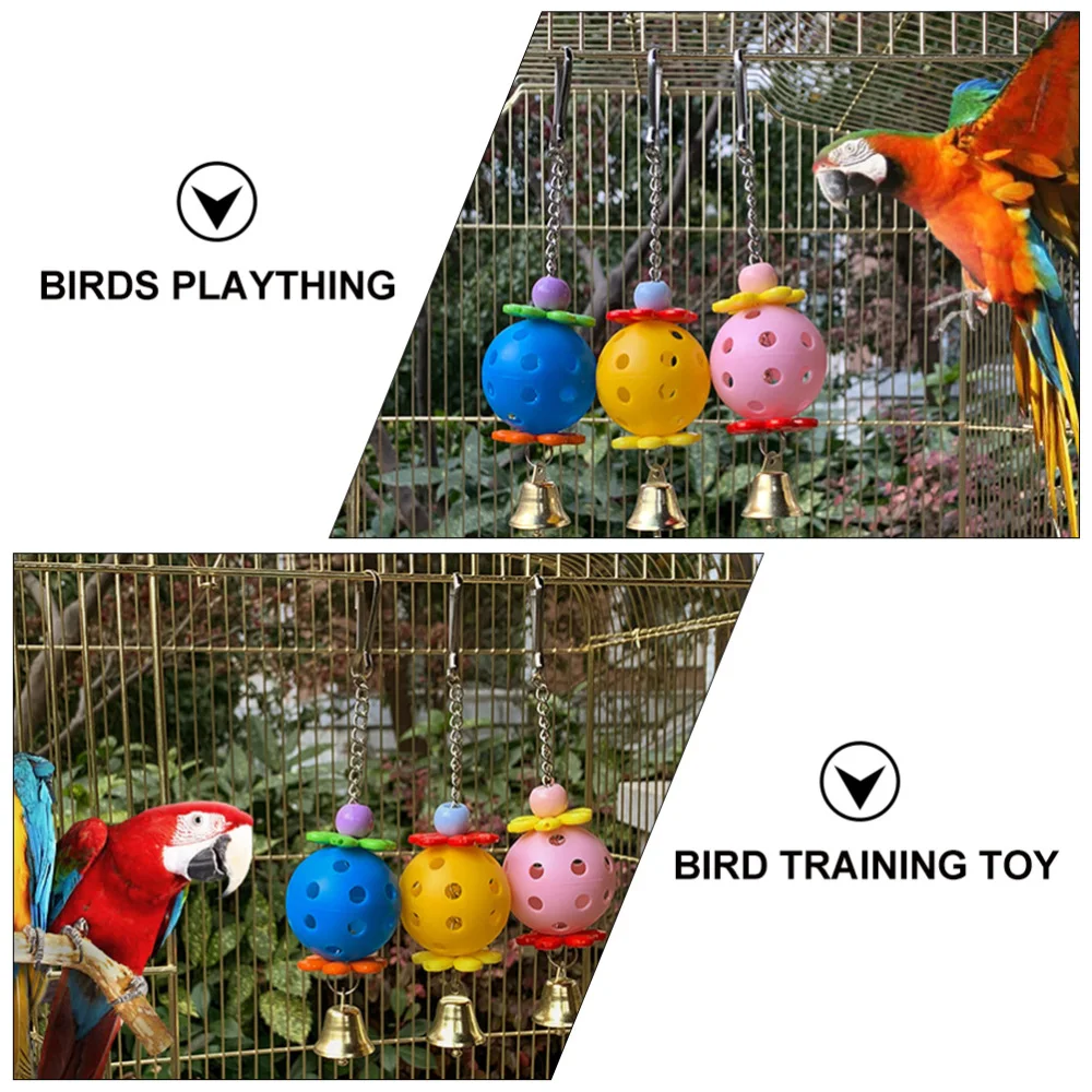 

3Pcs Parrot Cage Bells Creative Toy with Bell Pet Supplies (Random Color)