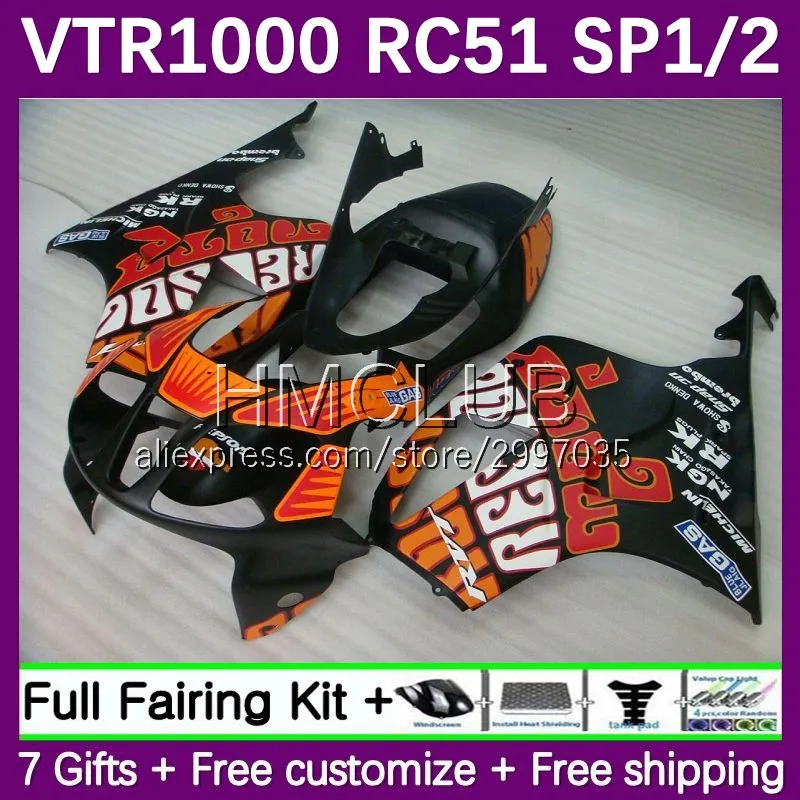 

Body For HONDA VTR1000 RC51 2000 2001 2002 2003 2004 2005 2006 47No.8 SP1 Flat Repsol SP2 VTR 1000 01 02 03 04 05 06 Fairings