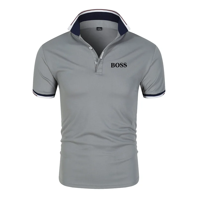 

2021 new JA BOSS clothes men's summer casual polo shirt contrast color short-sleeved lapel cotton breathable sports top S--XXXXL