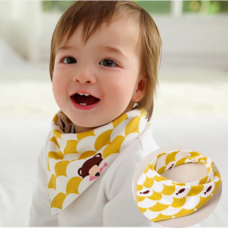 

Muslin Baby Bibs Cotton Soft Kids Animal Bandana Infant Smock Burp Cloth Feeding Saliva Towel