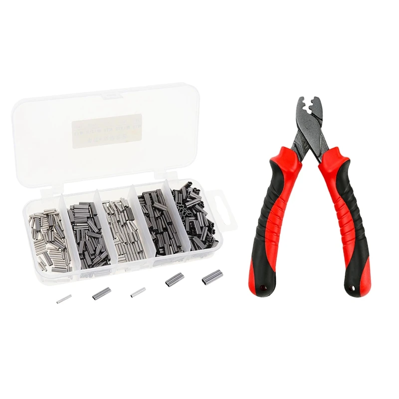 1 х рыболовные обжимные плоскогубцы и 500 шт./компл. одно двойное 5 размеров