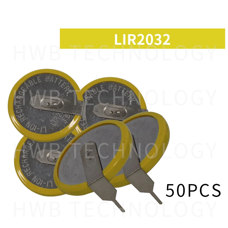 Фото 50 шт./лот LIR2032 3 6 В горизонтальная лапка для сварки батарея батарейка монет