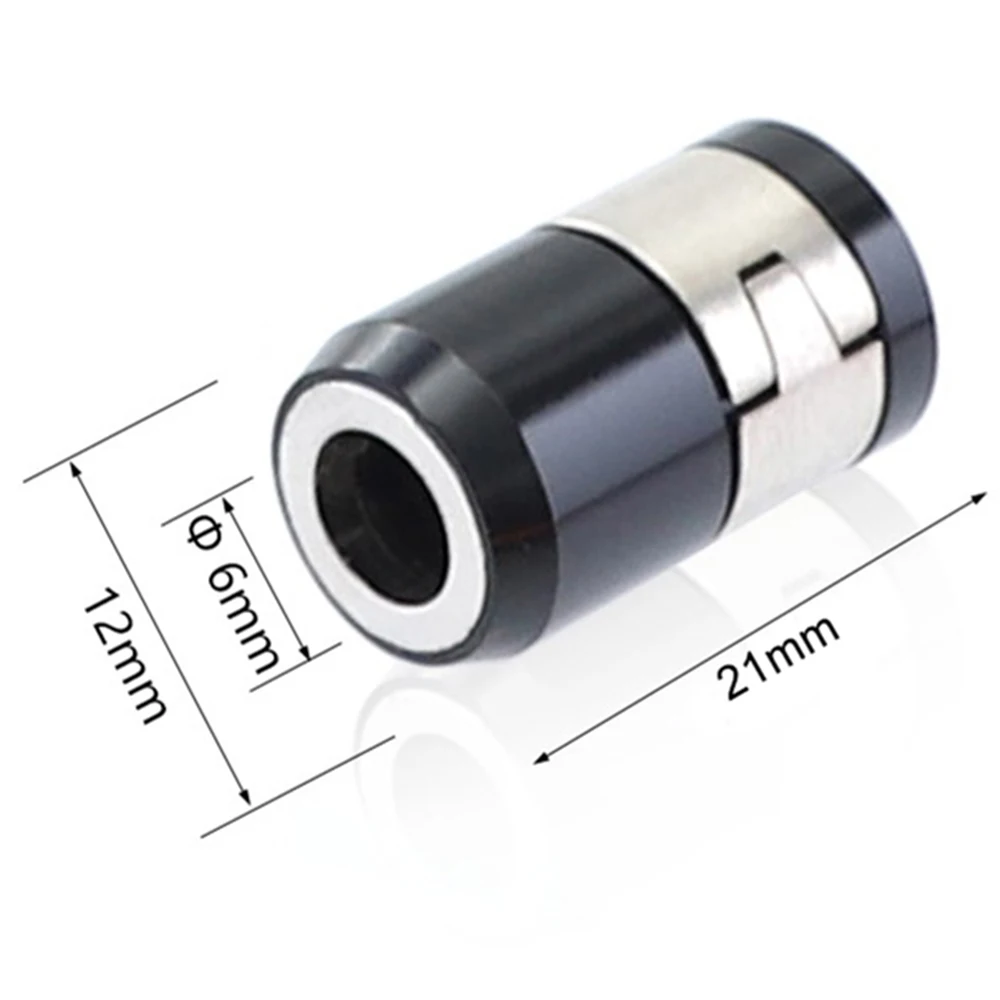 

5PCS Magnetizer Ring Screwdriver Bit Set Universal 21mm Removable Magnetic Steel Hand Operated Tools For 6.35mm Batch Head