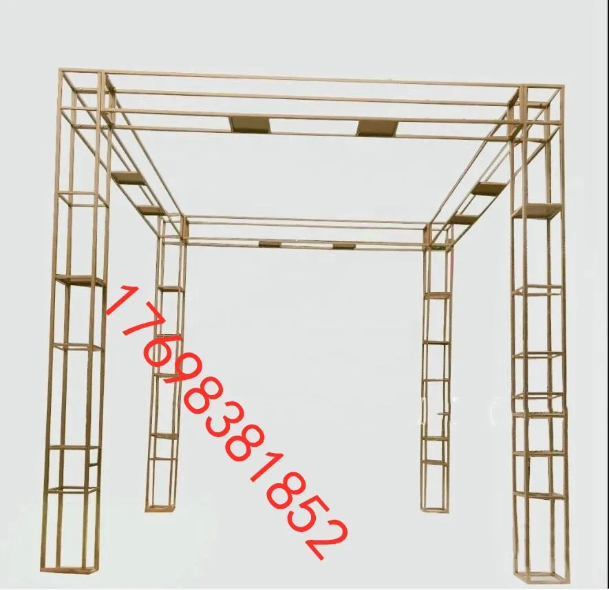 Золотистый Свадебный сценический фон на заказ металлическая Арка С