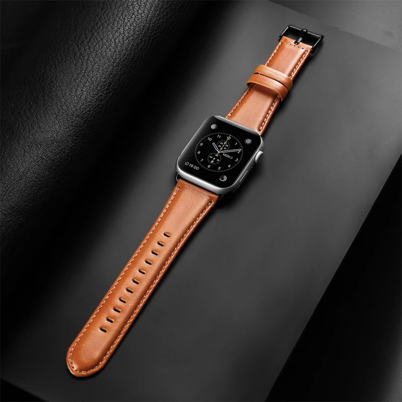 Ремешок для Apple watch 44 мм 40 мм correa iwatch series 5 4 3 2 высококачественный кожаный ремешок 42 мм 38 мм аксессуары для Apple watch