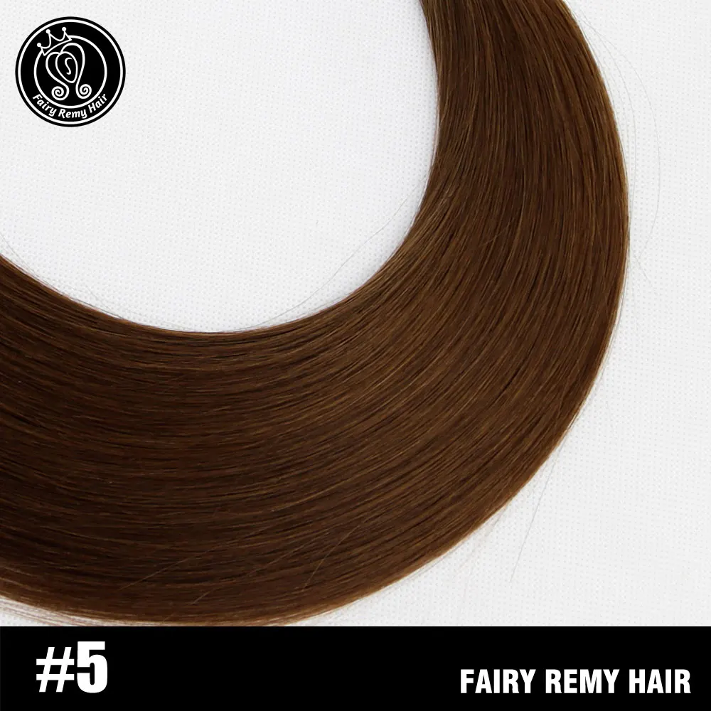#5 Фея remy волосы 100 г/шт. 20 дюймов Remy человеческие волосы утка темно-коричневый прямые волосы европейского типа наращивание клубника блонд плетение пучок - Цвет: #5