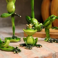 resin yoga frog green garden decoration miniature statues home garden outdoor micro landscape decoration