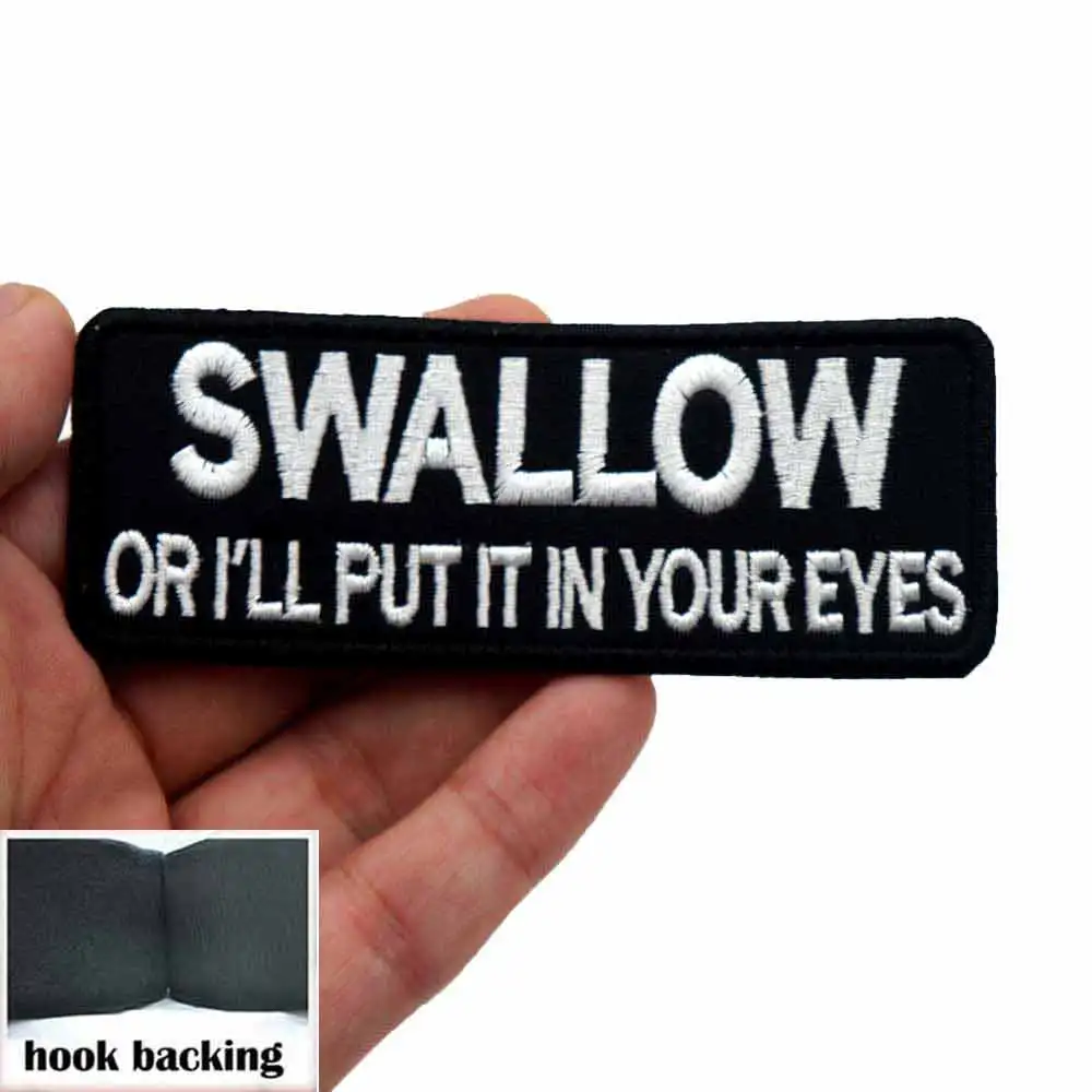 Ласточка или я положу его в ваши глаза бирка с именем вышитый утюгом на подложке