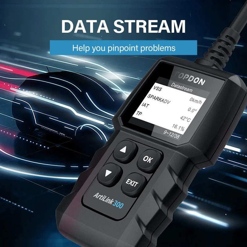 OBD2 сканер TOPDON AL300 профессиональный EOBD OBDII считыватель кодов проверка двигателя ODB2
