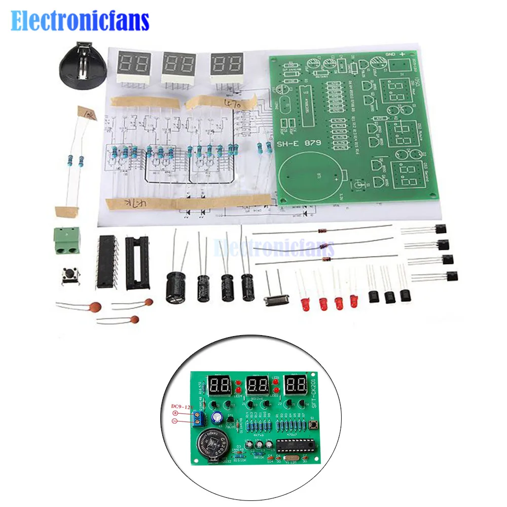 STC11F02 35I 6 значный светодиодный цифровой дисплей часовой модуль электронная