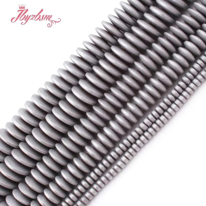 Rondelle серые бусины мороз рыхлый натуральный камень для самостоятельного