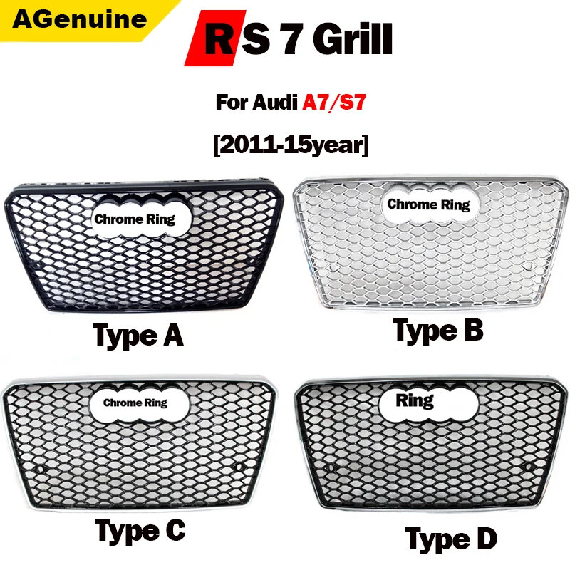 

Hi-end RS7 Front Grills Front Honey Mesh Grille For Car Styling Honeycomb Mesh Grills For A7 RS7 2011-2015