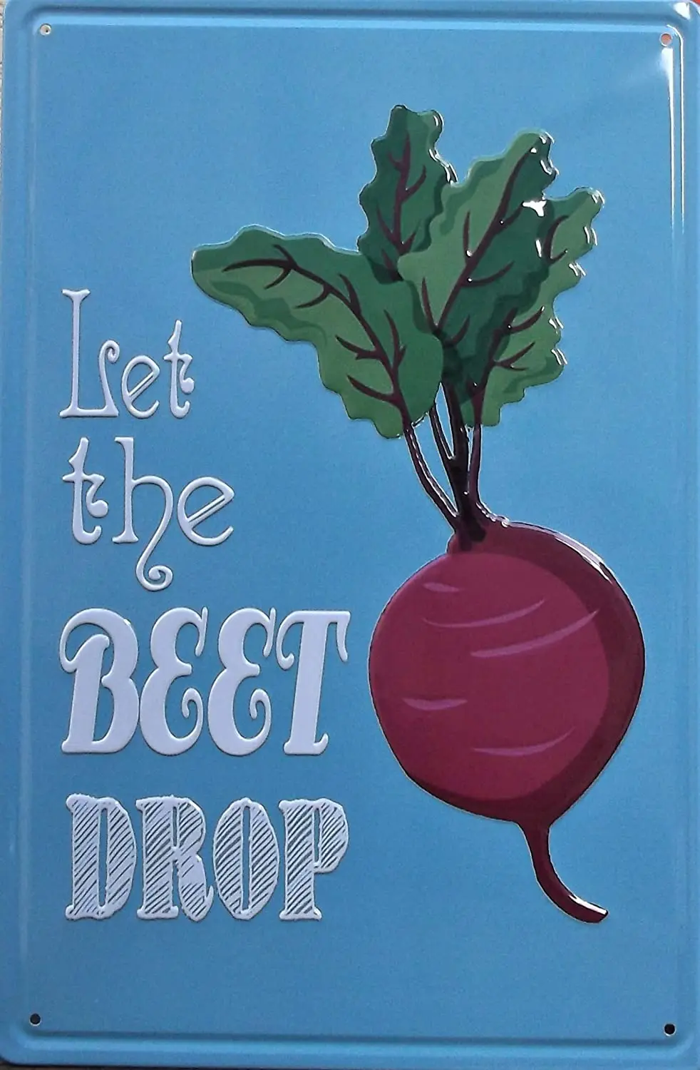 

Beet Drop Embossed Retro Metal Tin Sign Plaque Poster Wall Decor Art Shabby Chic Gift