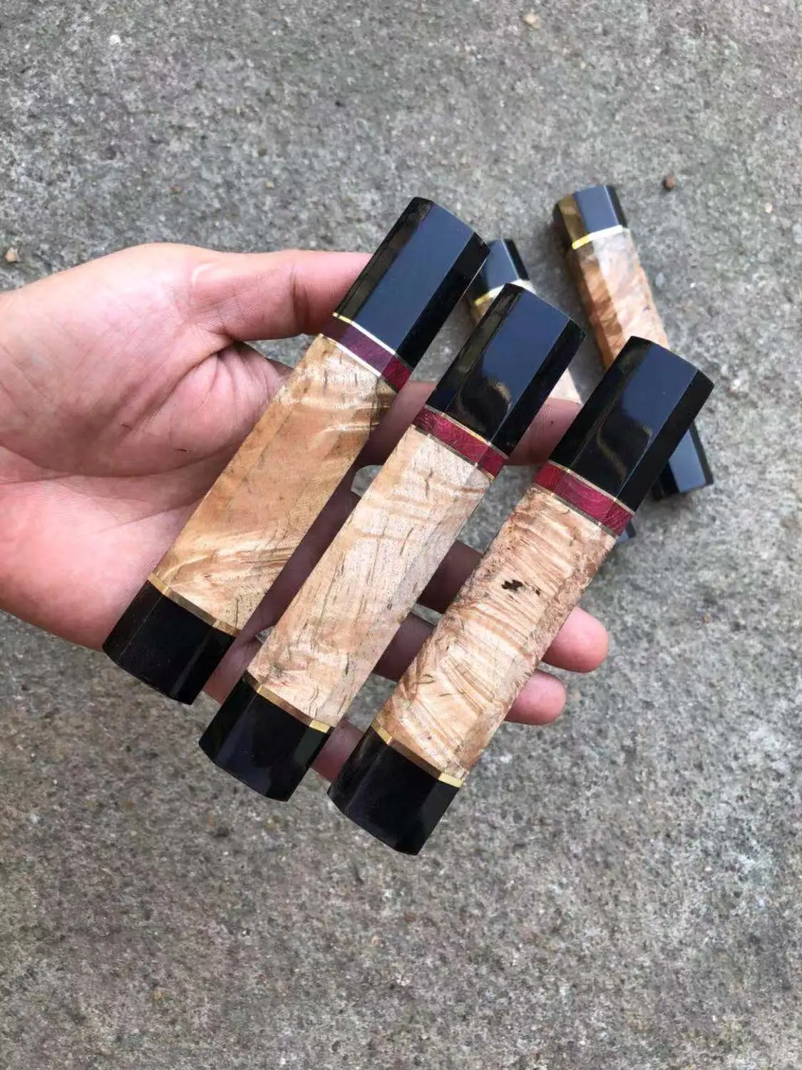 Ручка из натурального черного эбенового дерева с восьмиугольной ручкой ручной