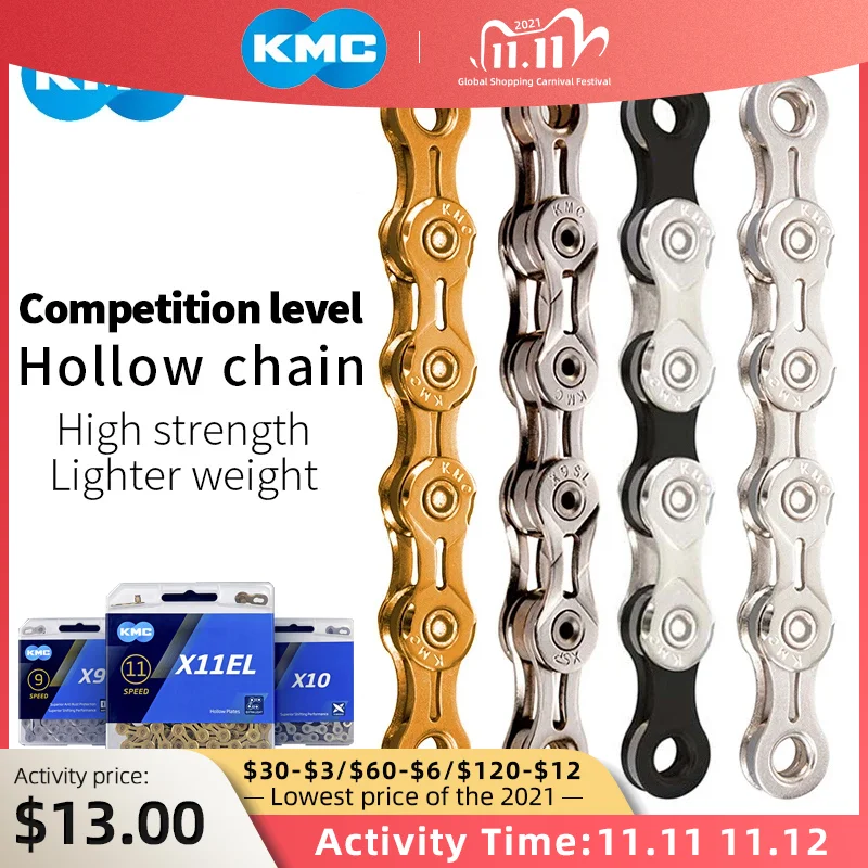

KMC Bicycle Chain X6 X7 X8 X9 X10 X11 Bike Chain Speed Road MTB Crankset Gold Silver Mountain Road Bike MTB Chains Equipment