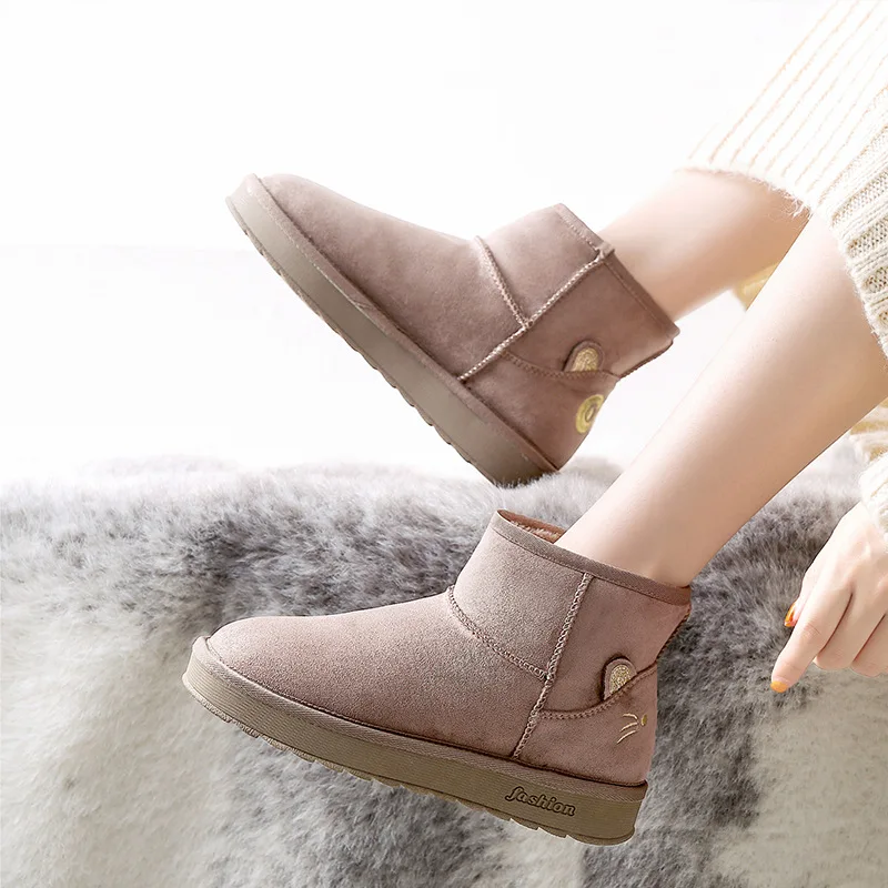 Зимние сапоги женская короткая трубка Новинка 2019 года зимняя обувь из хлопка на