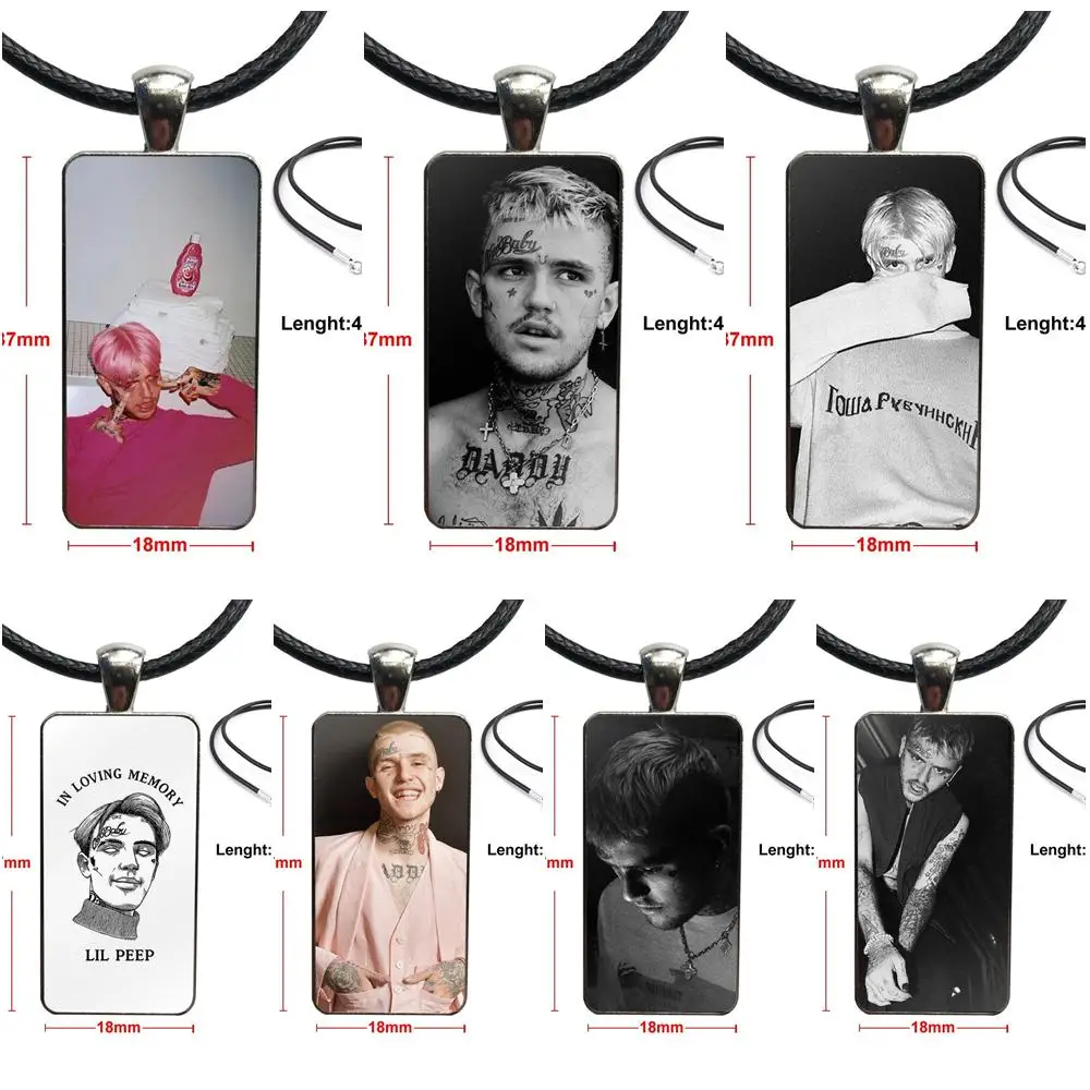 Lil Peep Bo Jewelry с покрытием из нержавеющей стали колье кабошоном Длинная подвеска