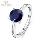Женский драгоценный камень GICA GEMA, из серебра кольца с голубым сапфиром пробы, 925 пробы карата