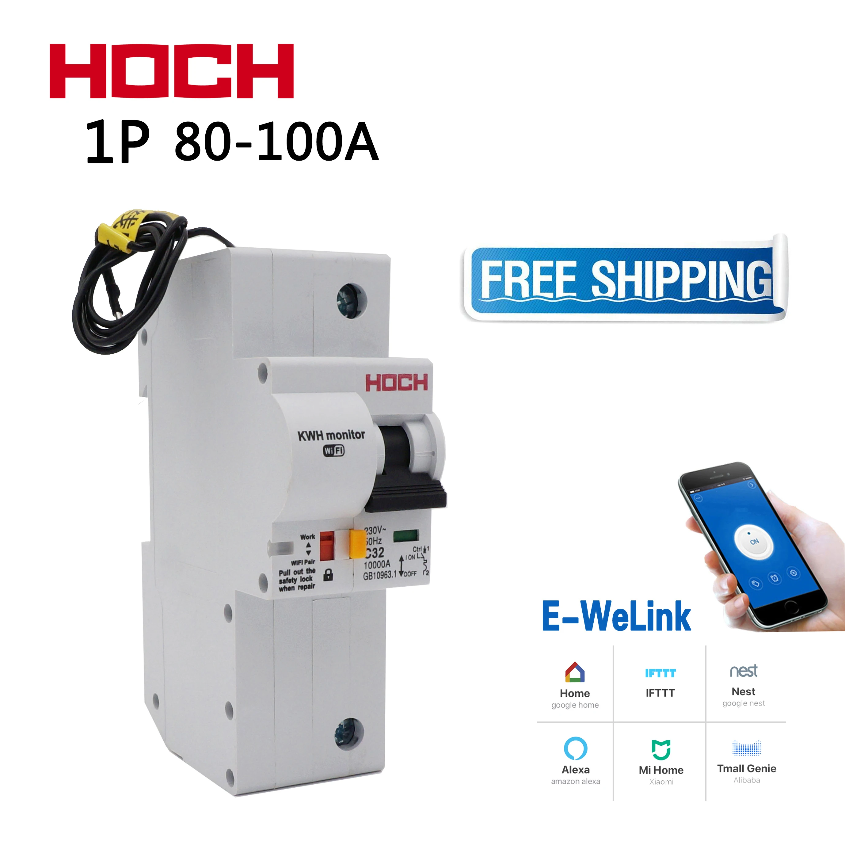 HOCH 1P WIFI автоматический выключатель мониторинг энергии заводской таймер