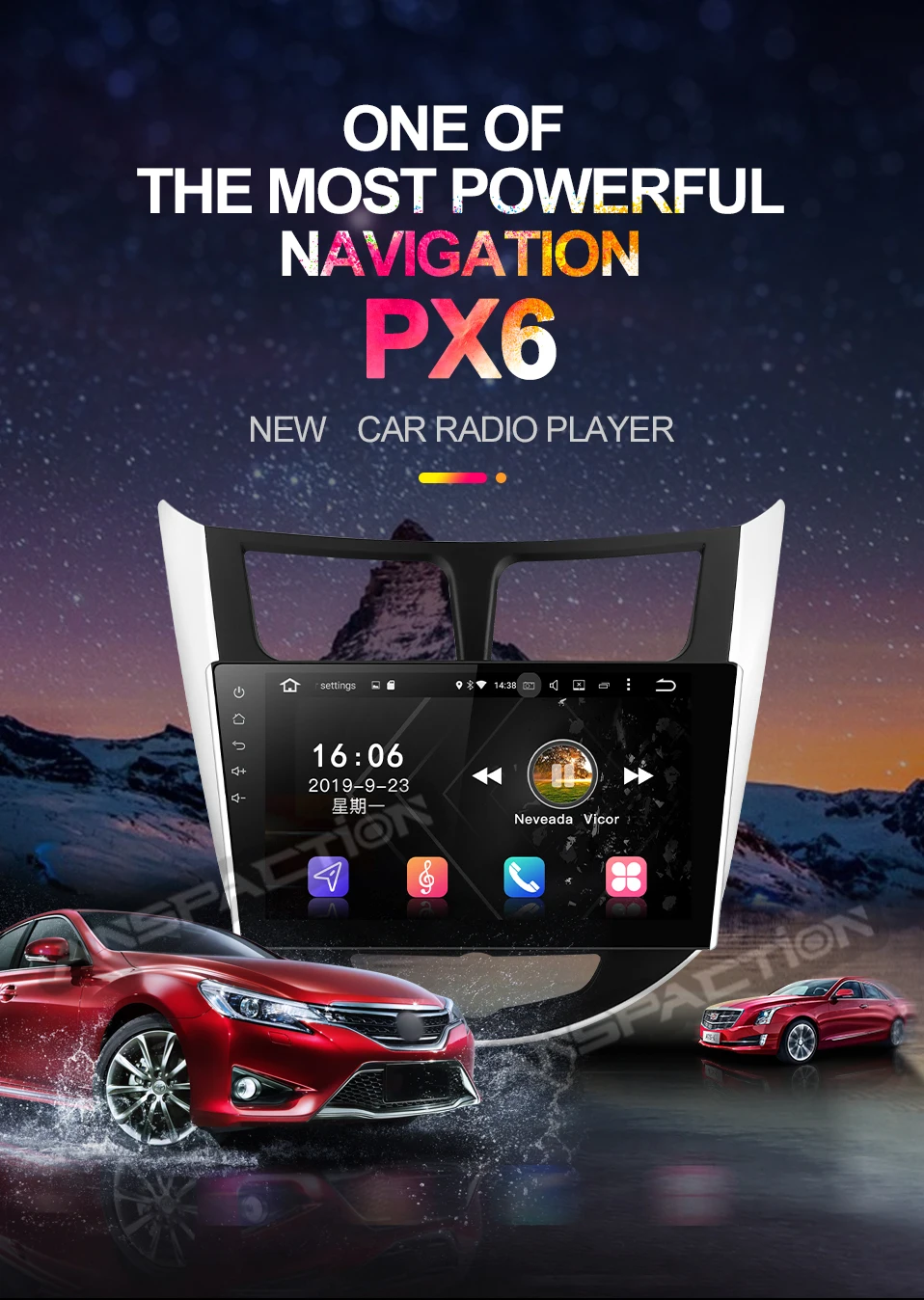 4G ram Android 9,0 автомобильный dvd-плеер PX6 для hyundai Solaris Verna Accent автомобильный радио мультимедиа 2 din android плеер навигация