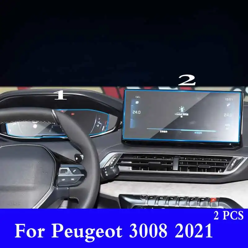 

Car Navigtion Tempered Glass LCD Screen Protective Film Sticker Dashboard Guard For Peugeot 3008 2021 Accessories