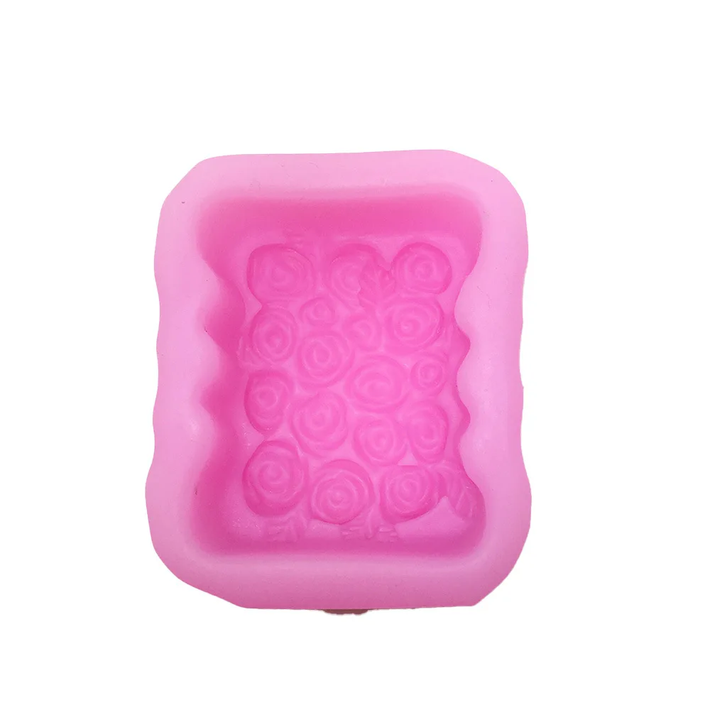 

3D Rose Rectangle Soap Silicone Mold lace flower cake mould Handmade Soap Making mould