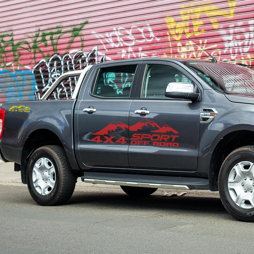 2 шт. наклейки на боковые двери автомобиля для Ford Raptor Ranger VW Amarok Isuzu Dmax Mitsubishi L200 Triton