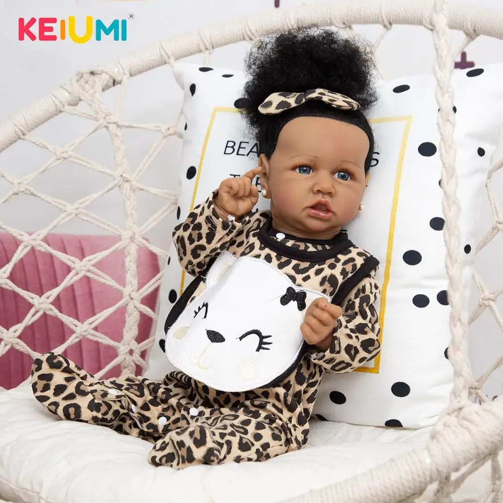 

KEIUMI 57 CM Reborn Baby Dolls Full Silicone Body Vinyl Well Packaged Baby Kid Alive Reborn Baby Doll For Birthday Present