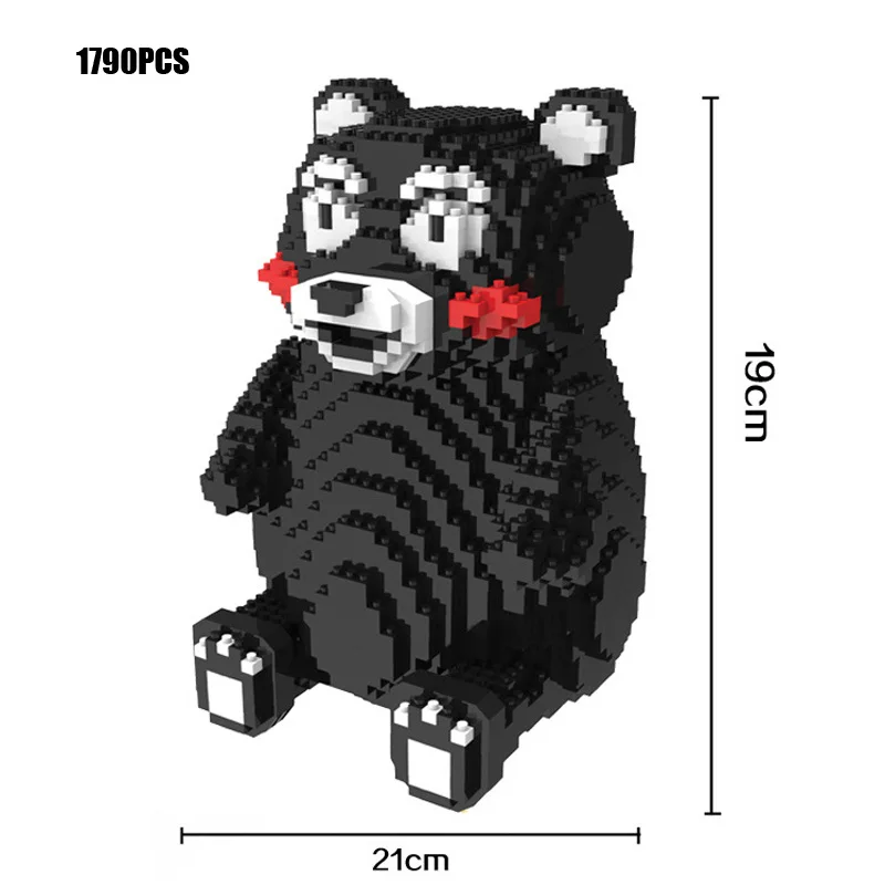 Игрушка Kumamon nanobrick японские Мультяшные фигурки черный медведь микро-Алмазный