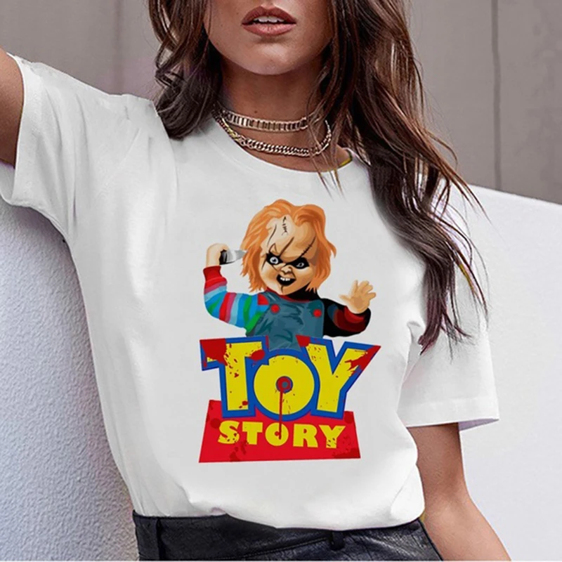 Vintage T Shirt 3 Женская футболка с принтом «ужас Чаки», Женские винтажные летние футболки с коротким рукавом, свободные женские футболки, модные белые топы - Цвет: Vintage T Shirt 3