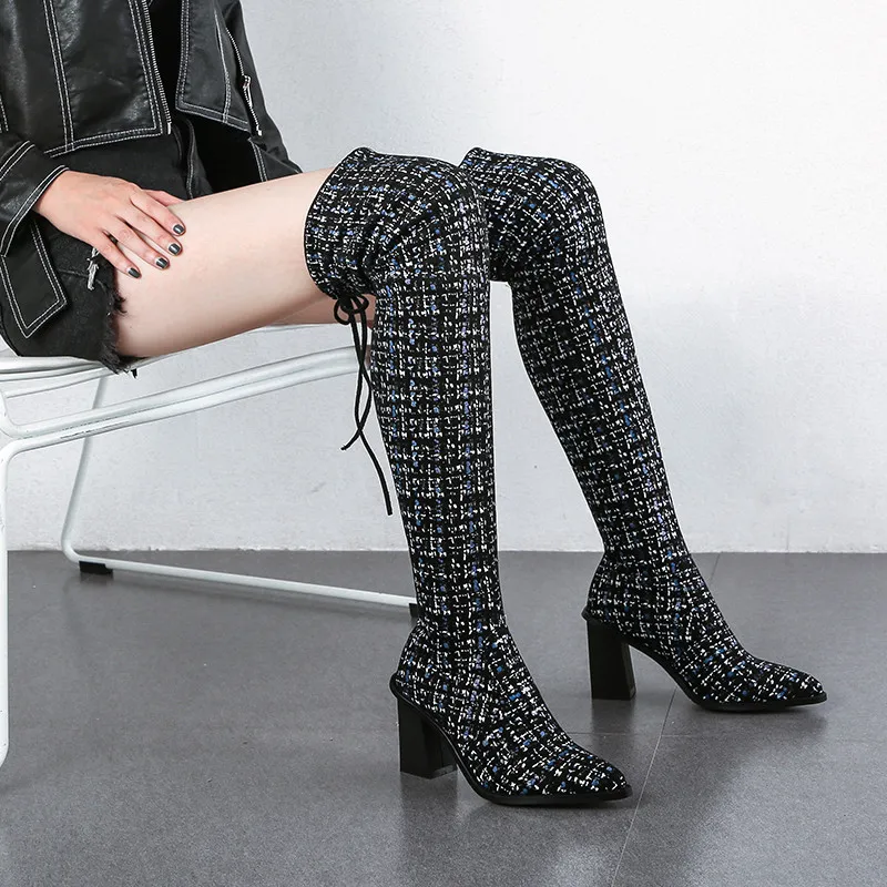 

MORAZORA 2020 new arrival over the knee boots women pointed toe autumn winter high heels boots ladies party wedding shoes