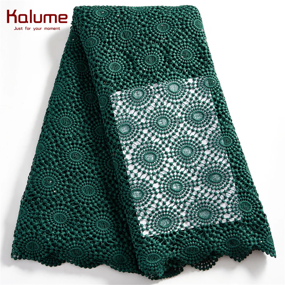 

Kalume African Guipure Cord Lace Fabric 5 Yards Nigerian Cord Lace Fabric 2021 French Net Lace Fabric For Sewing Dress F2523